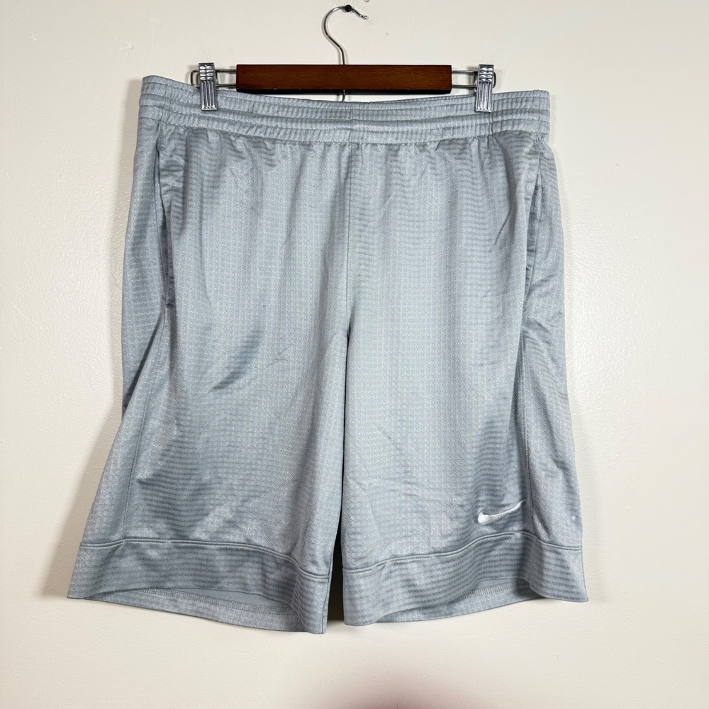 Nike Dri-FIT Textured Mesh Athletic Basketball Shorts Size M Gray
